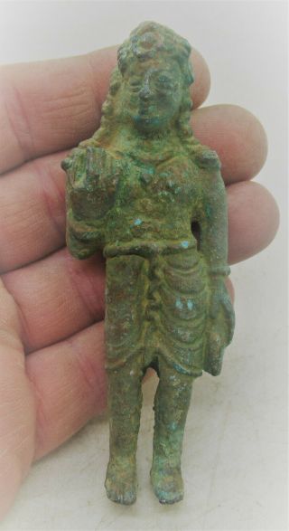 Museum Quality Ancient Gandhara Bronze Statuette Standing Buddha 200bc - 200ad