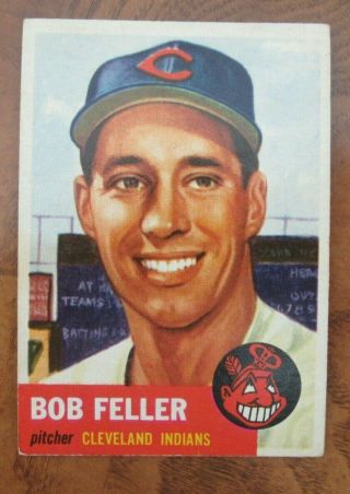 1953 Topps Baseball 54 Bob Feller,  P,  Cleveland Indians