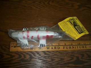 Vintage 7 " Duey Johnston Fish Decoy In Package Spear Decoy Awesome Color