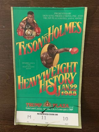 Vintage Mike Tyson Vs Larry Holmes Fight Ticket