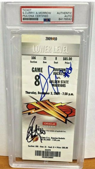 2009 - 10 Stephen Curry Signed Auto On Rookie Year Season Ticket Psa Authentic