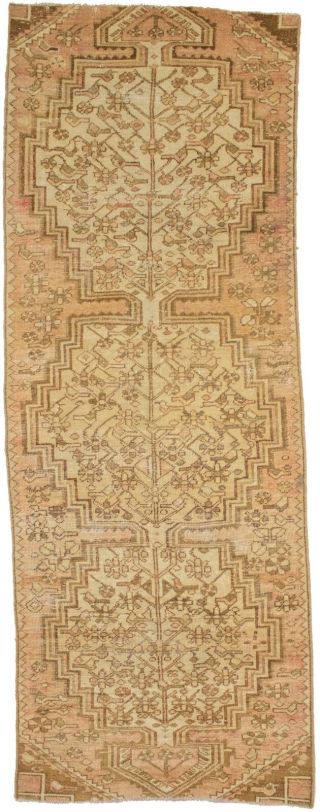 3x9 Handmade Antique Muted Tribal Distressed Oriental Runner Rug Carpet 3 