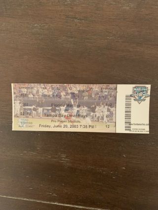Miguel Cabrera Major League Debut Full Ticket And 1st Hr - Rare -