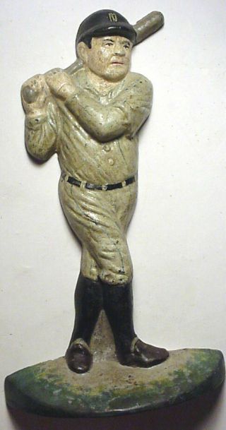 Vintage Antique Cast Iron Babe Ruth Door Stop York Yankees