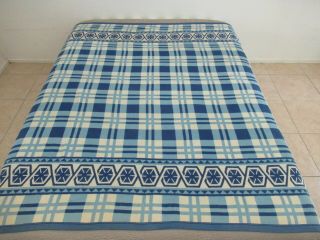 Gently Vintage Beacon Cotton Blanket,  Hexie & Plaid Design 73 " X 67 " ; Good