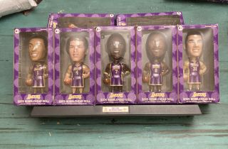 2005 La Lakers Carls Jr Bobblehead Full Set Of 5 Kobe Bryant With Stand
