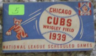 1939 Chicago Cubs National League Baseball Schedule Booklet Wbbm Radio Wrigley