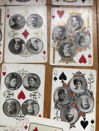 Antique 1896 No 65x Full Deck Stage Playing Cards NO Res GOLD EDGES 3