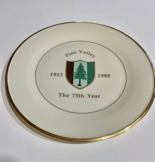 Large Lenox Ceramic Plate - Pine Valley Golf Club 1913 - 1988 The 75th Year Limited