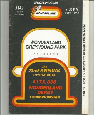 Greyhound Racing Programs,  11 Wonderland Derby 