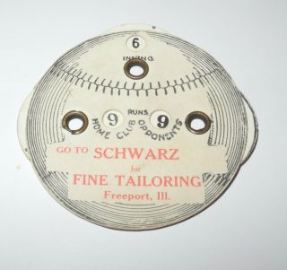 1910 Baseball Game Pocket Scorer Counter Scoring Schwarz Tailoring Freeport Ill