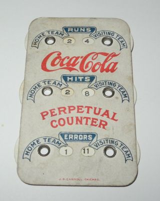 1910 Baseball Game Pocket Scorer Counter Pin Scoring Drink Coca Cola Advertising