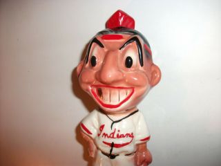 1950s Cleveland Indians Stanford Pottery Bank Razor Discard Chief Wahoo Gold Tu