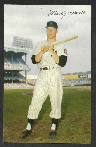 1953 - 55 Dormand Mickey Mantle Yankees Unsigned 3 - 1/2 X 5 - 1/2 Photo Postcard 89