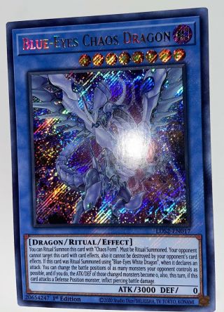 Blue - Eyes Chaos Dragon Lds2 - En017 1st Edition Secret Rare Yugioh