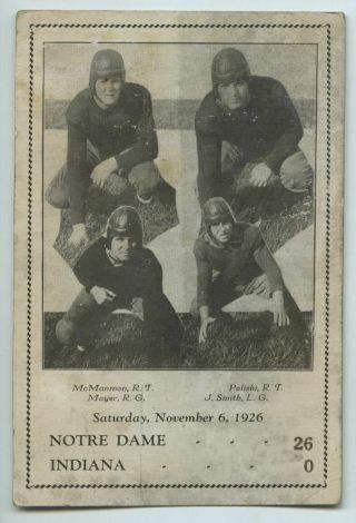 1926 College Football Players Notre Dame Vs Indiana University Game Postcard
