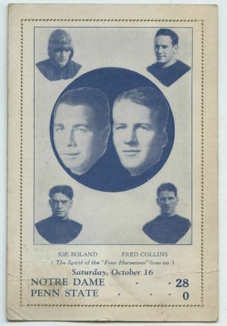 1926 College Football Players Notre Dame Vs Penn State University Four Horsemen