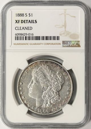 1888 - S $1 Morgan Dollar Ngc Xf Details Cleaned