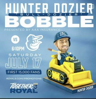 Kc Kansas City Royals Hunter Dozier Bobblehead Sga 2021 Bulldozer Nib Mlb