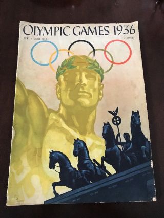 1936 Berlin Olympic Games Program Volume 1 In English 10x14 W/32 Pages
