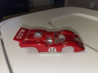Vintage Tyco Slot Car Ferrari 512m Red White 12 Body