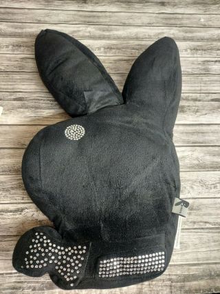 Large 23 " Rare Black Playboy Bunny Head Plush Throw Pillow