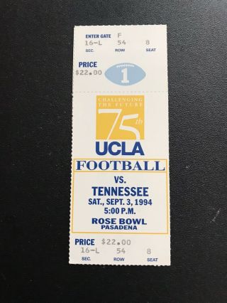 1994 Tennessee Peyton Manning 1st College Football Debut “full” Ticket