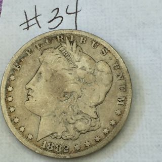 34 1882cc 1882 - Cc Cc Morgan Liberty Head Silver Dollar Carson City Nevada