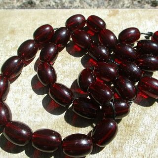 Lovely Antique Cherry Amber Bakelite Beads For Restring 36gm