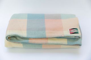 Vintage Waverley Australian Made Pure Lamb Wool Blanket 180cm X 230cm