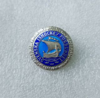Swedish Ice Hockey Federation Silver Pin Badge Numbered.