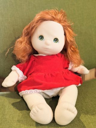 Vintage 1985 My Child Doll By Mattel Red Hair Green Eyes Red Dress