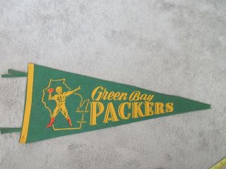 1960s Vintage Green Bay Packers Nfl Football Felt Pennant