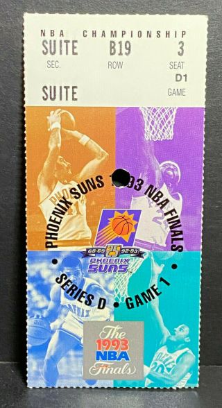 1993 Nba Finals Ticket Stub Game 1 Michael Jordan Chicago Bulls Vs Phoenix Suns