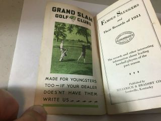 1931 Famous Sluggers Yearbook by Hillerich & Bradsby Hafey and Simmons on cover 2