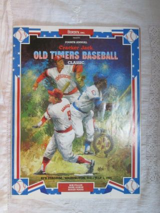 1985 4rth Annual Cracker Jack Old Timers Baseball Classic Program 61 Autographs