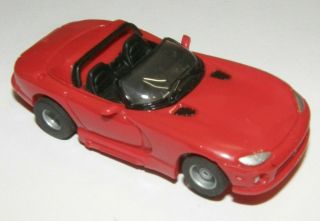 Vintage Tyco Ho Scale Slot Car Red Dodge Viper Convertible
