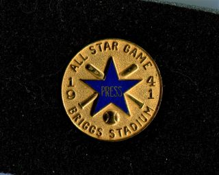 1941 Detroit Tigers Baseball All Star Game Press Pin In Case