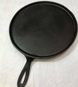 Antique Favorite Piqua Ware 9 Cast Iron Skillet Griddle Pan