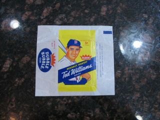 1959 Fleer Ted Williams Baseball Card Wax Pack Wrapper Card Nm/mt With Orig Gum