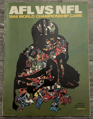 1968 Packers Raiders Afl Vs Nfl World Championship Game Program Bowl