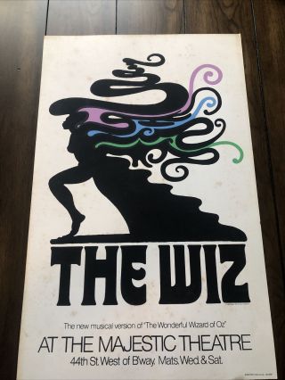 Vintage Lithograph The Wiz First Edition Scoop Printing Mod Poster Wizard Of Oz