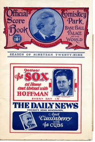 1929,  August 18,  Chicago White Sox Scorecard Vs.  York Yankees Some Scoring
