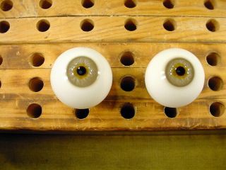Vintage Pair Glass Eyes For Human,  Wax Or Bisque Doll Age 1910 Ø 36 Mm A 6299