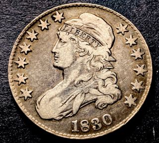 1830 Capped Bust Silver Half Dollar 50c Collectible Type Coin
