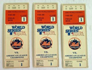 1986 York Mets World Series Ticket Stub Game 1 Vs Boston Red Sox Shippi