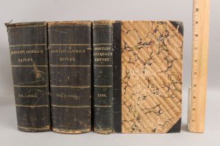 3 Antique 1864 - 66 Report Of The Adjutant General Of Maine Civil War Books