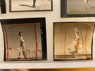 8 Vintage Bunny Yeager Nude Model Contact Sheet Photos,  From Yeager Archive 3