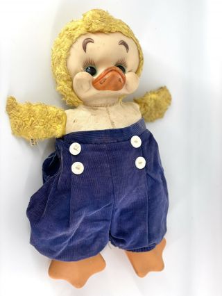 Vintage Rushton 1955 Tuffy Rubber Face Sailor Duck Plush 17” Needs TLC 4