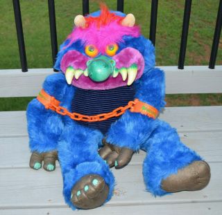Vintage My Pet Monster Plush Toy 1986 Amtoy With Shackles Handcuffs Retro 24 "